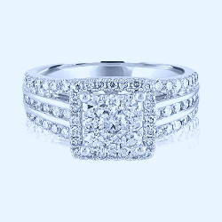 Multi-Diamond Engagement Ring in 14K White Gold | Helzberg Diamonds